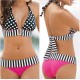 Bikini negro con fucsia
