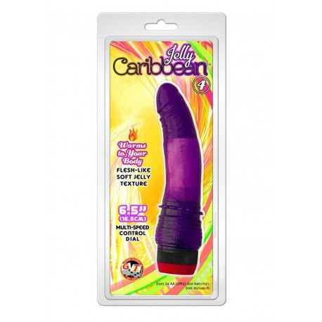 Jelly Caribbean Number 4 G-Spot Vibrador Realista Púrpura 6.5 Pulgadas