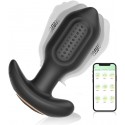 Vibrador anal de silicona líquida negra APP