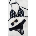 Bikini con puntos tanga semibrasilera